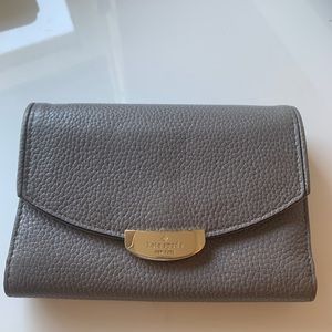 Kate Spade wallet, soft light grey leather